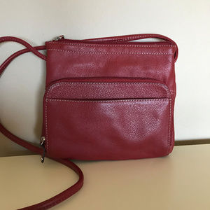 Tignanello red leather cross-body bag